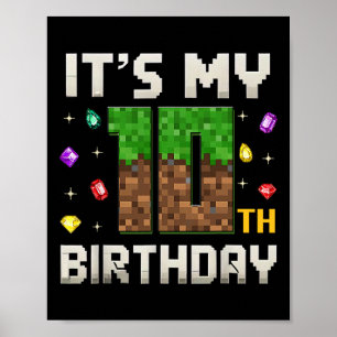 Birthday Boy It's My 10th Birthday Video Gamer Pix Poster