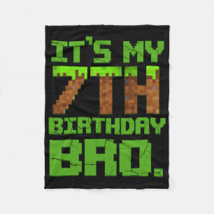 Birthday Boy It's My 7th Birthday Gamer Pixel Numb Fleece Blanket