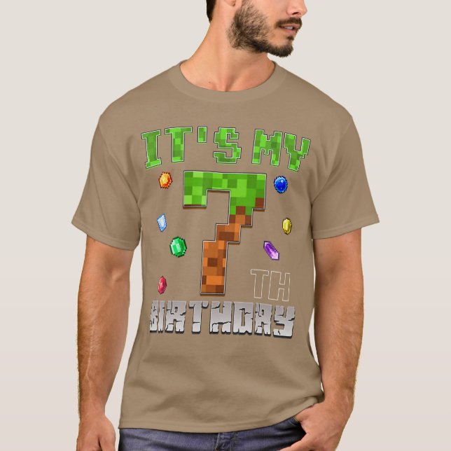 Birthday Boy Its My 7th Birthday Video Game Piel f T-Shirt (Front)