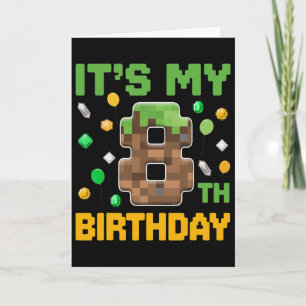 Birthday Boy It's My 8th Birthday Gamer Pixel Numb Card