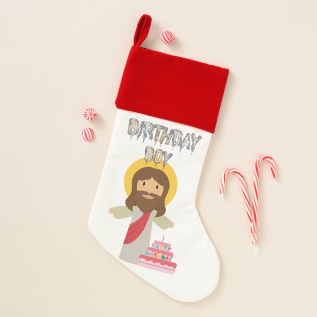 birthday boy jesus christmas christmas stocking (Front)