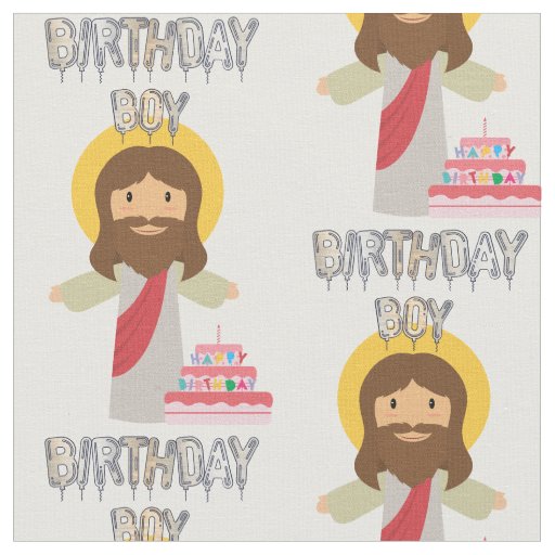 birthday boy jesus christmas fabric