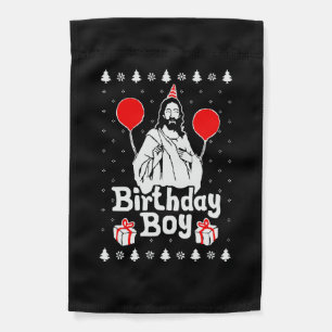 Birthday Boy Jesus Christmas Garden Flag