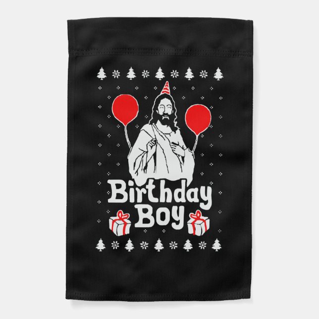 Birthday Boy Jesus Christmas Garden Flag (Front)