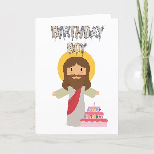 birthday boy jesus christmas holiday card