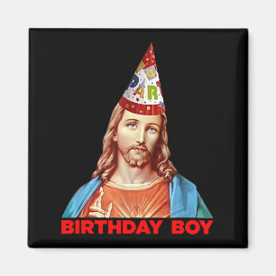 Birthday Boy Jesus Funny Christmas Party Hat Magnet