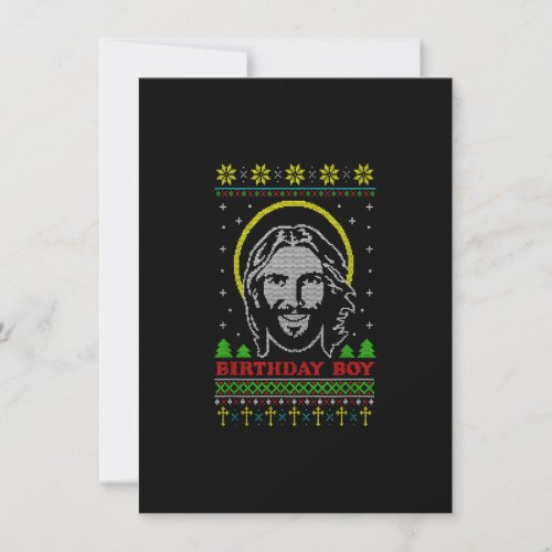 BIRTHDAY BOY JESUS Funny Ugly Christmas pajama fam Invitation