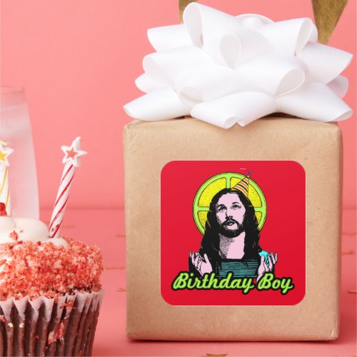 Birthday Boy Jesus Square Sticker