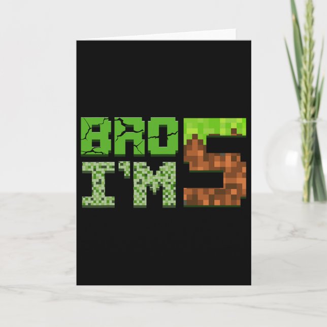 Birthday Boy Kids 5th Birthday 5 Year Old Gamer Pi Card (Front)