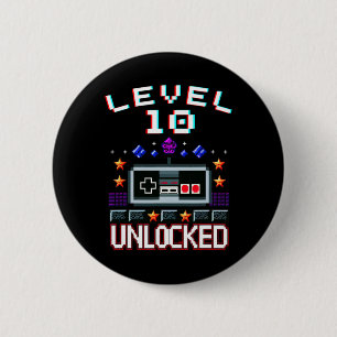 Birthday Boy Level 10 Unlocked Funny Video Game Ga Button