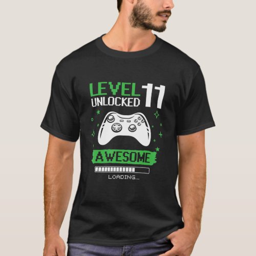 Birthday Boy Level 11 Unlocked Video Game Birthday T_Shirt