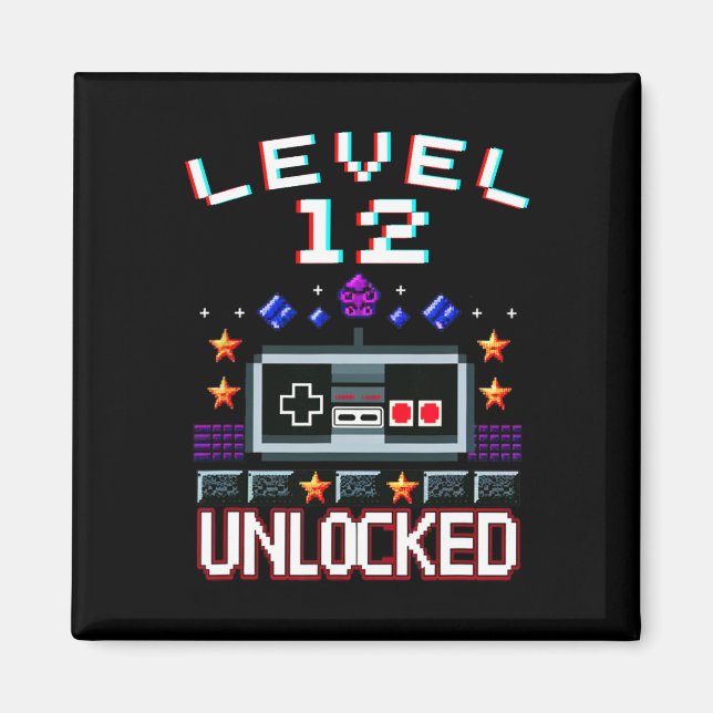 Birthday Boy Level 12 Unlocked Funny Video Game Ga Magnet (Front)