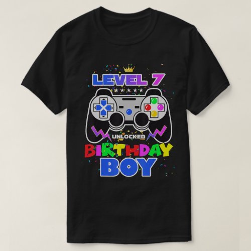 Birthday Boy Level 7 Unlocked Video Game 7Th T_Shirt