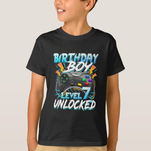 Birthday Boy Level 7 Unlocked Video Game T_Shirt