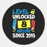 Level 7 Unlocked Video Game 7th Birthday Gamer Classic Round