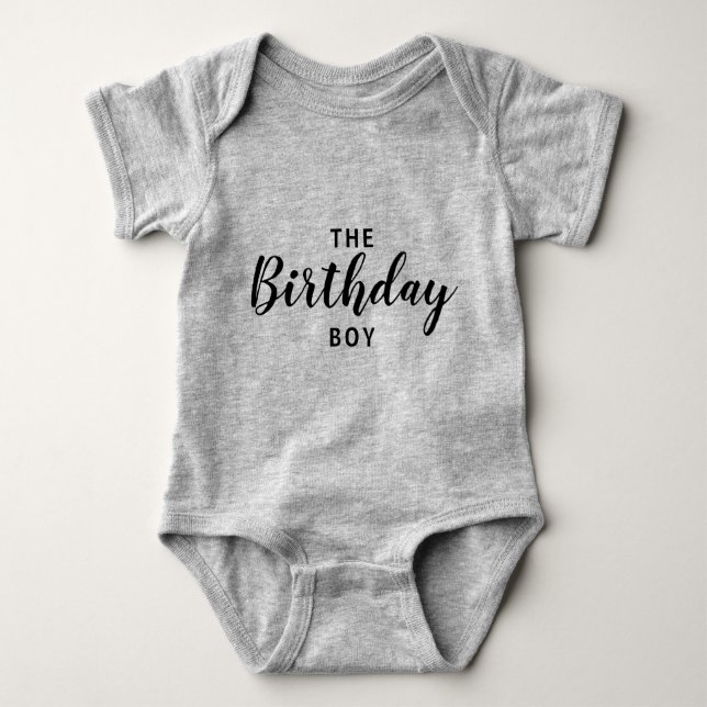 BIRTHDAY BOY one-piece Baby Bodysuit (Front)