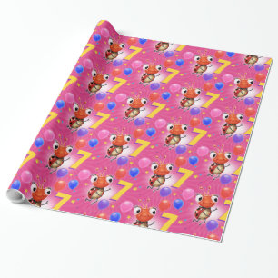 Birthday Boy or Girl age 7 Ladybug wrapping paper. Wrapping Paper