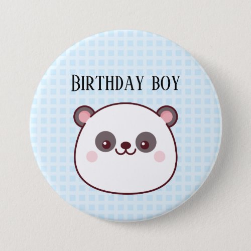 Birthday Boy Panda Kawaii  Button