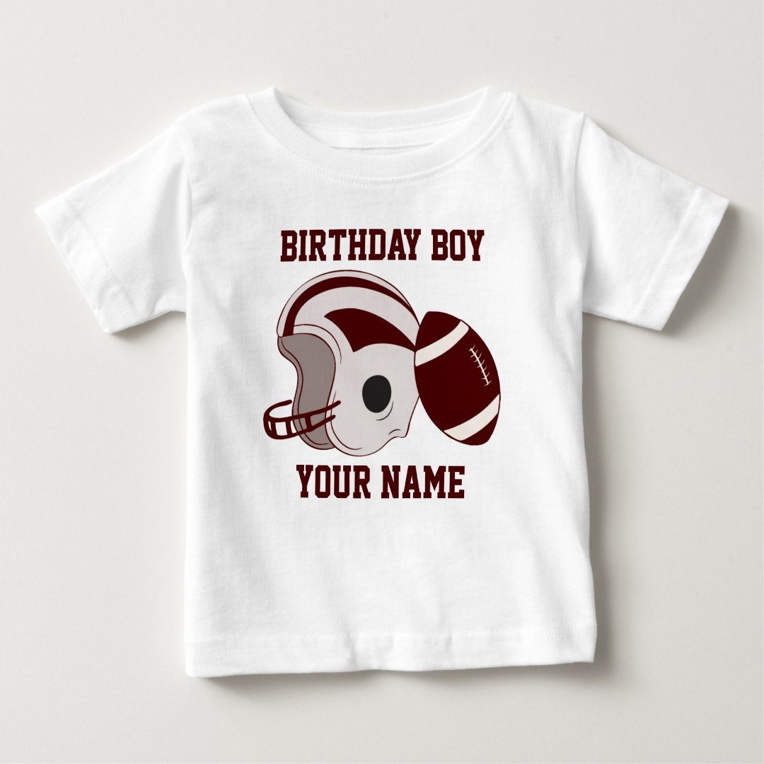 Birthday Boy Personalized Football Shirt | Zazzle