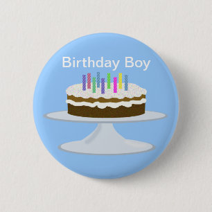 Birthday boy pinback button