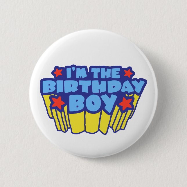 Birthday Boy Pinback Button (Front)