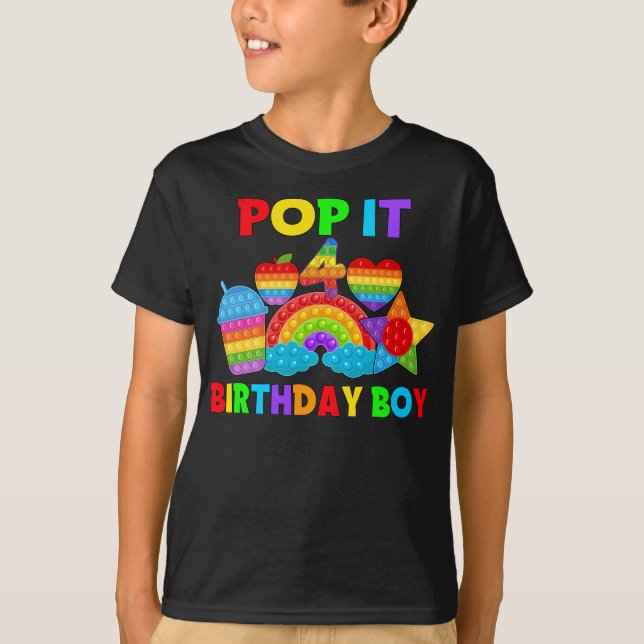 Birthday Boy Pop It 4 T-Shirt (Front)