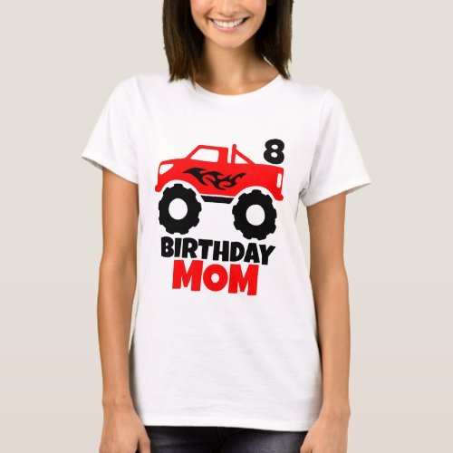 Birthday Boy Red Monster Truck Matching Mom T_Shirt