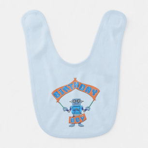 Birthday Boy Robot Baby Bib