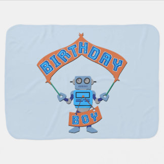 Birthday Boy Robot Baby Blanket