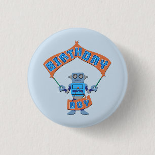 Birthday Boy Robot   Button