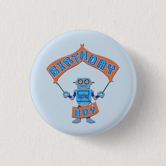 Birthday Boy Robot   Button (Front)
