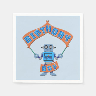 Birthday Boy Robot Napkins