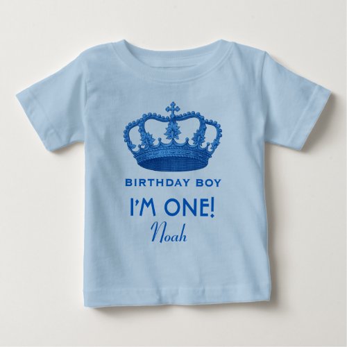 Birthday Boy Royal Prince Crown One Year Old V07N Baby T_Shirt