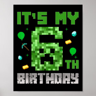 Birthday Boy Shirt Its My 6th Birthday Video Game Poster
