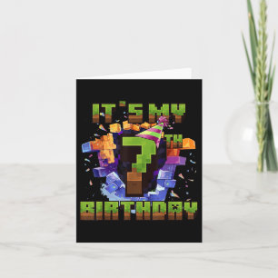 Birthday Boy Shirt Its My 7th Birthday Video Game  Card