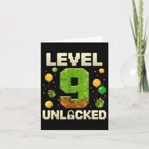 Birthday Boy Shirt Level 9 Unlocked 9th Birthday G Card