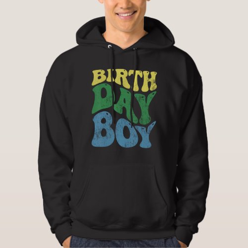 Birthday Boy Shirt Wavy Groovy Retro Boho Party To