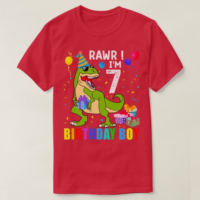 Birthday Boy T Rex Dinosaur 2 T-Shirt (Design Front)