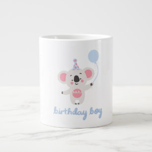 Birthday Boy Teddy Bear Holding A Balloon Giant Coffee Mug