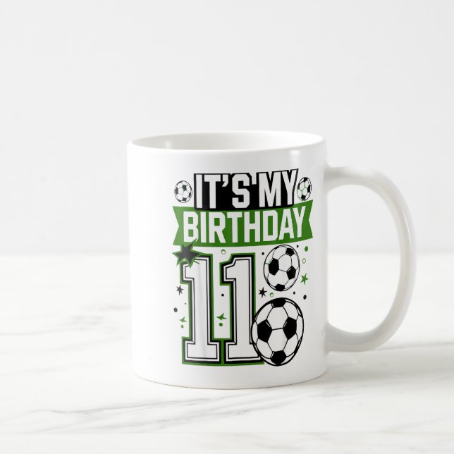 Birthday Boy Tees 11 Soccer Its My 11th Birthday B Coffee Mug (Right)
