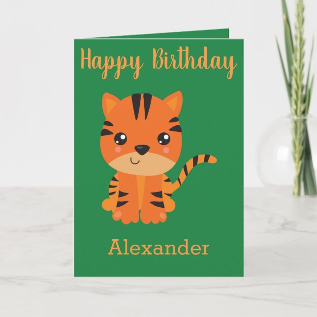Birthday boy tiger card (Front)