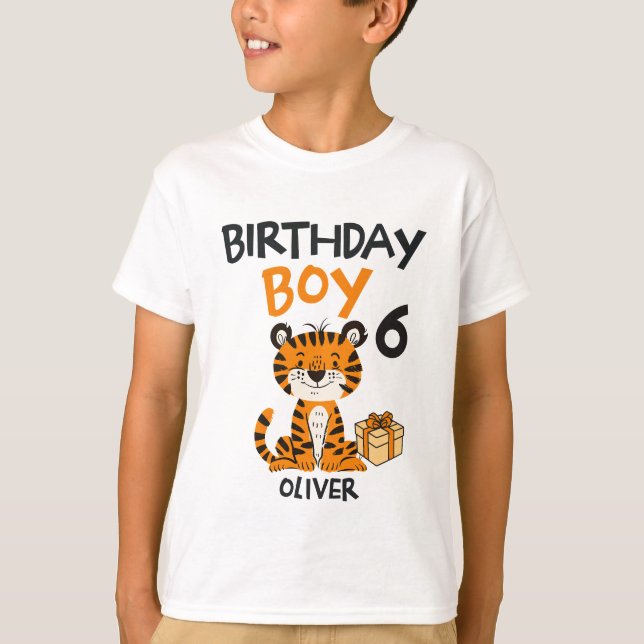 Birthday Boy Tiger Shirt – Custom Name & Age (Front)