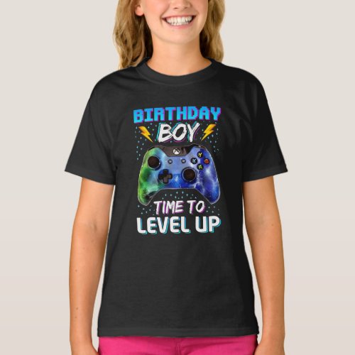 Birthday Boy Time To Level Up For Video Game Lover T_Shirt