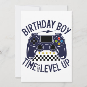 Birthday Boy Time to Level Up Holiday Card