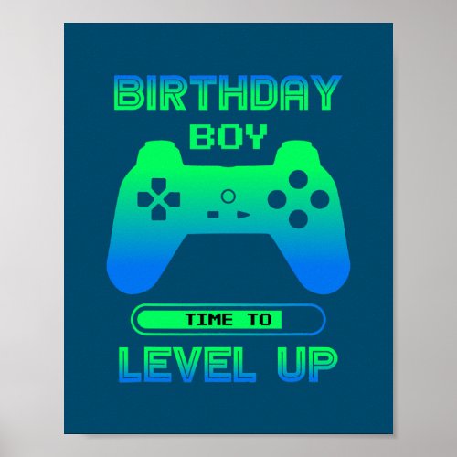 Birthday Boy Time To Level Up Joystick Gaming Poster