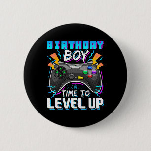 Birthday Boy Time To Level Up Video Game Birthday Button