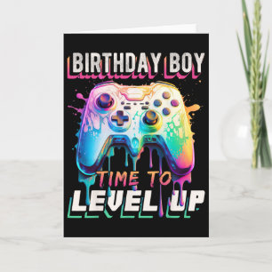 Birthday Boy Time To Level Up Video Game Birthday Card