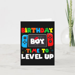 Birthday Boy Time To Level Up Video Game Birthday Card