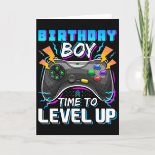 Birthday Boy Time To Level Up Video Game Birthday  Card