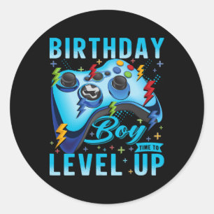 Birthday Boy Time To Level Up Video Game Birthday Classic Round Sticker